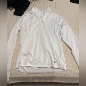 Adidas White Long Sleeve Quarter-Zip Top